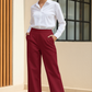 Maroon Wide Leg Cotton Pant