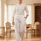 White Wide Leg Cotton Pant