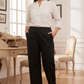Black Wide Leg Cotton Pant