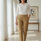 Camel Brown Wide Leg Cotton Pant