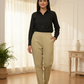 Earthy Brown Wide Leg Cotton Pant