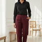 Wine Wide Leg Cotton Pant