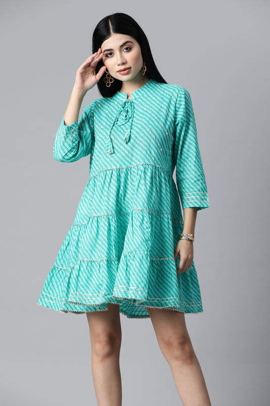 Rama Green Flare Dress