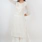 Off - White Golden Sharara Set with Organza Zari Dupatta