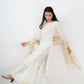 Off - White Golden Sharara Set with Organza Zari Dupatta
