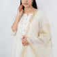 Off - White Golden Sharara Set with Organza Zari Dupatta